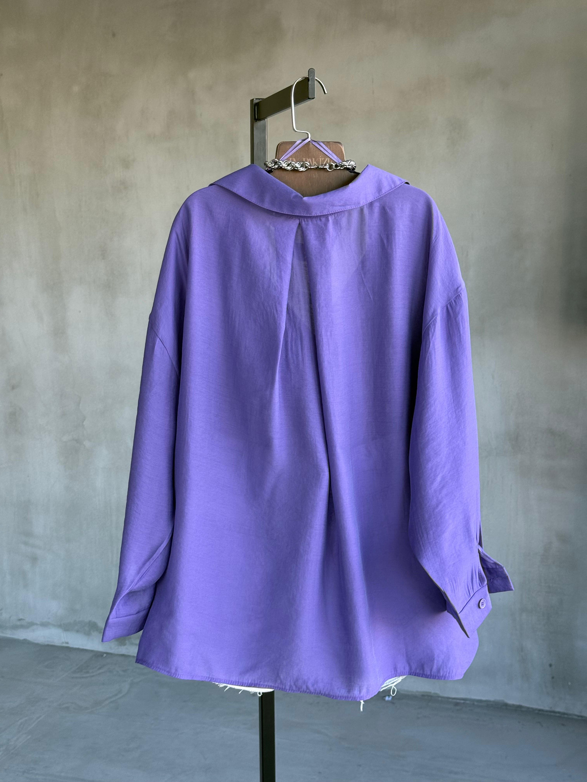 Premium Düşük Omuzlu Oversize Gömlek (Mor)