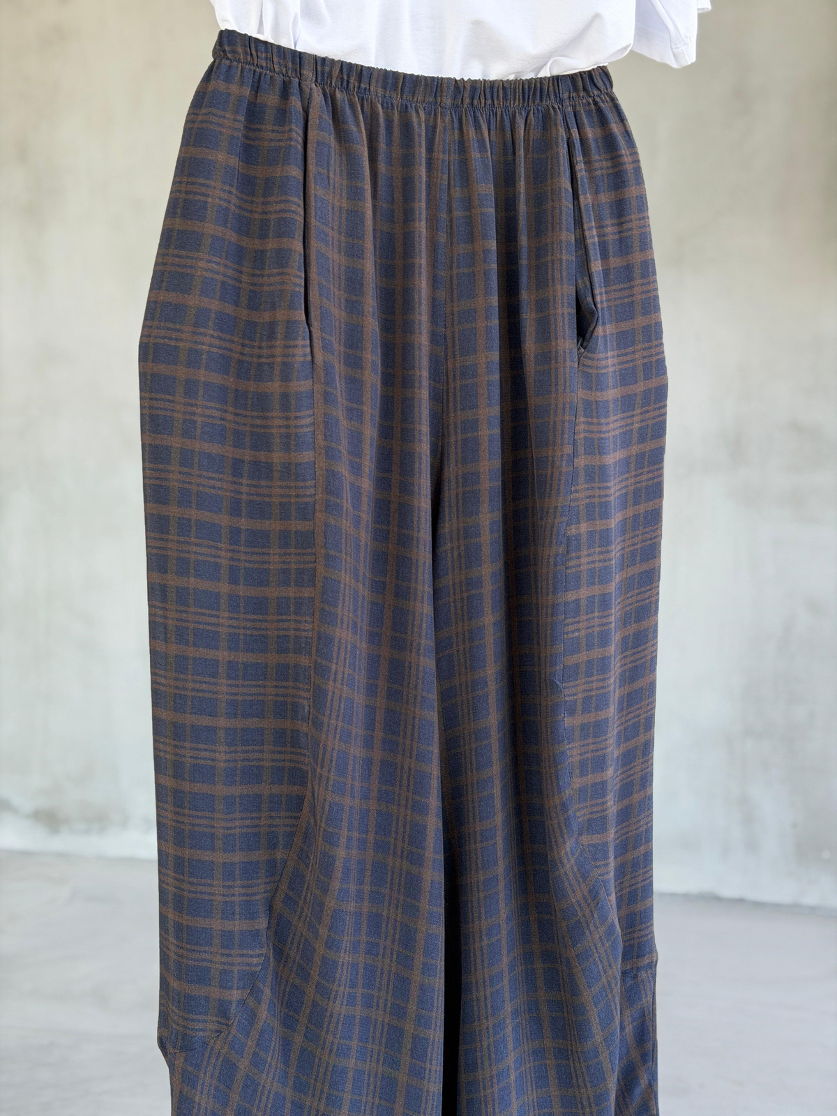 Premium Ekose Şalvar Pantolon (Lacivert)
