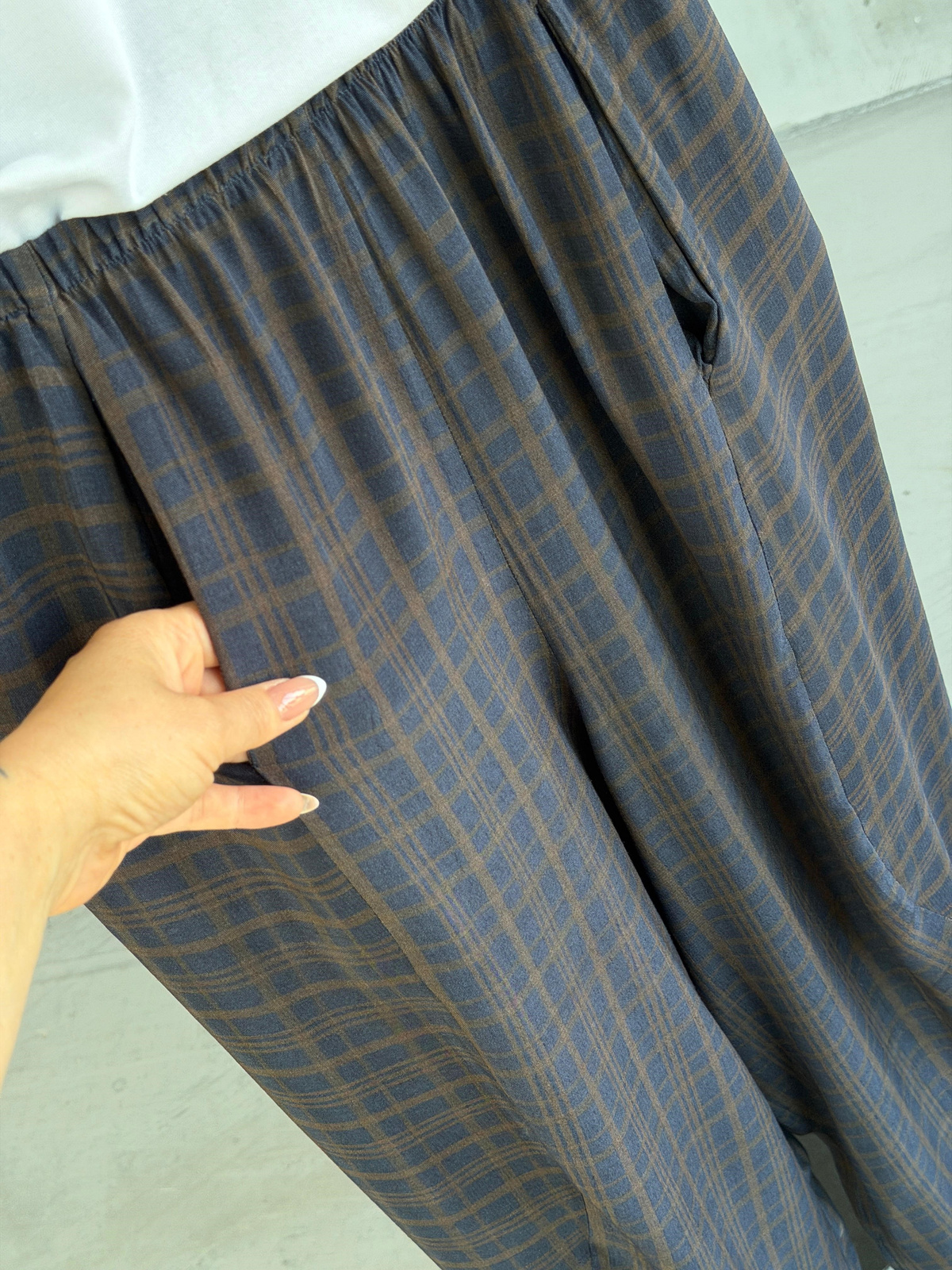 Premium Ekose Şalvar Pantolon (Lacivert)