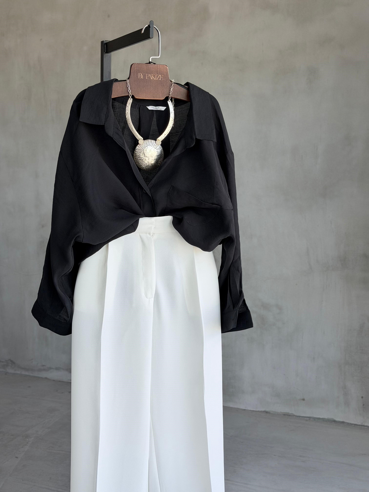 Premium Fit Kalıp Palazzo Pantolon (Beyaz)