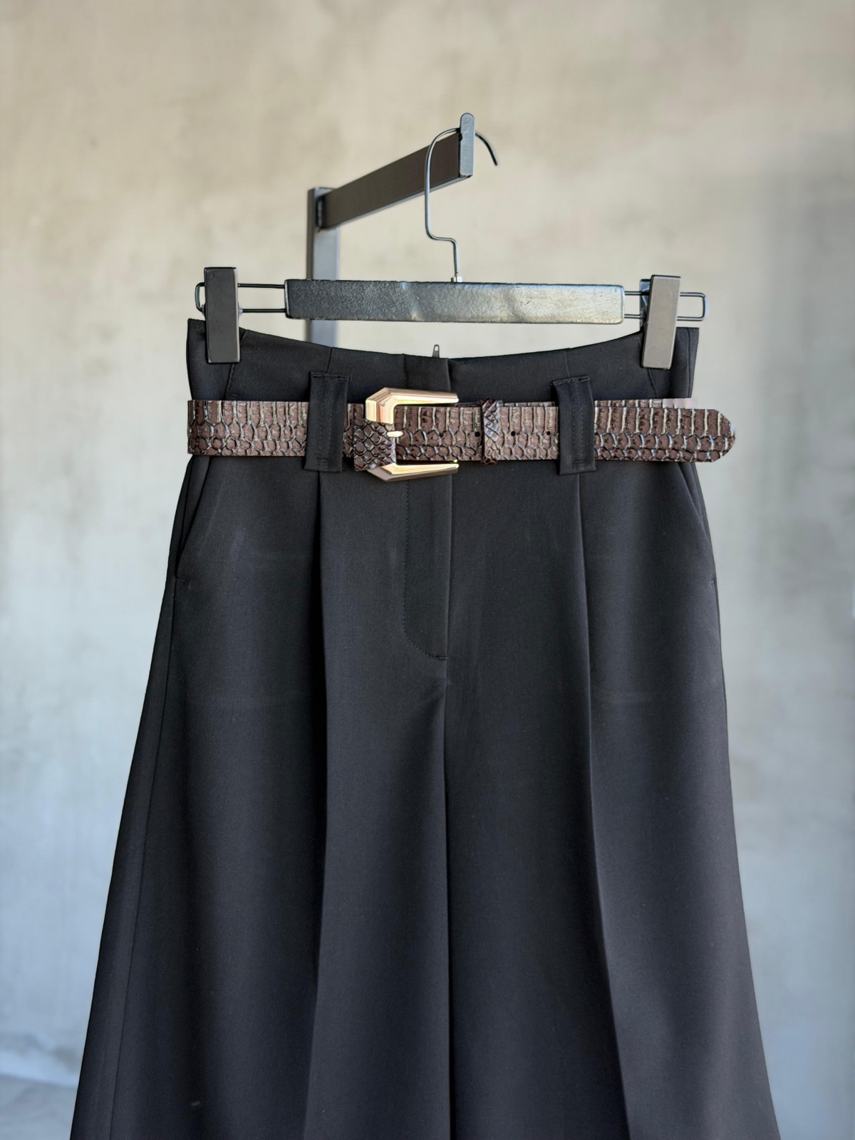 Premium Kemerli Bermuda Pantolon (Siyah)
