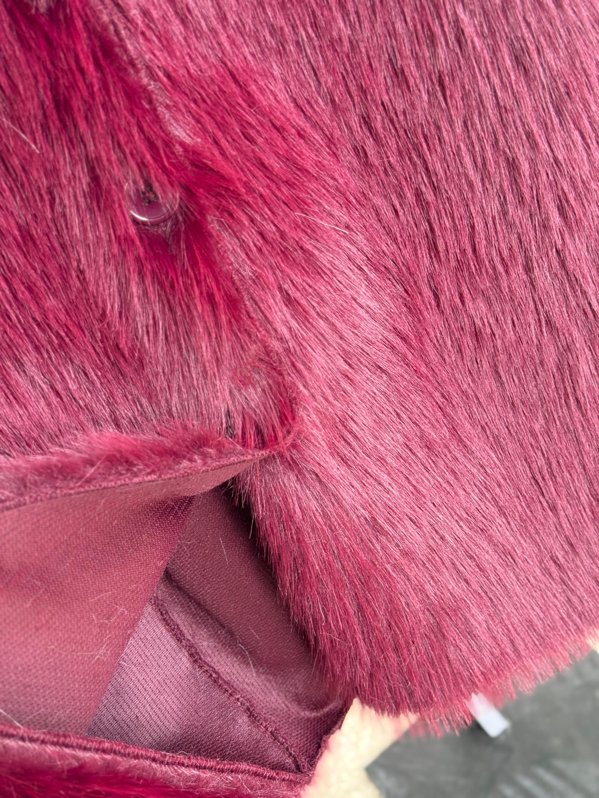 Premium Oversize Peluş Kürk Ceket (Bordo) 