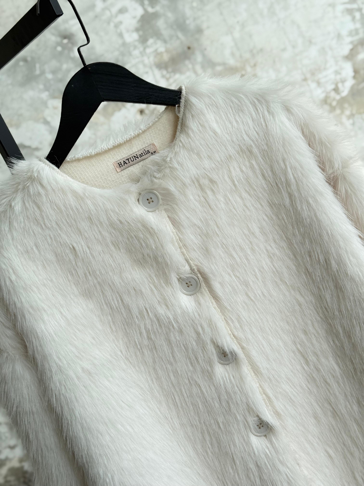 Premium Oversize Peluş Kürk Ceket (Ekru)
