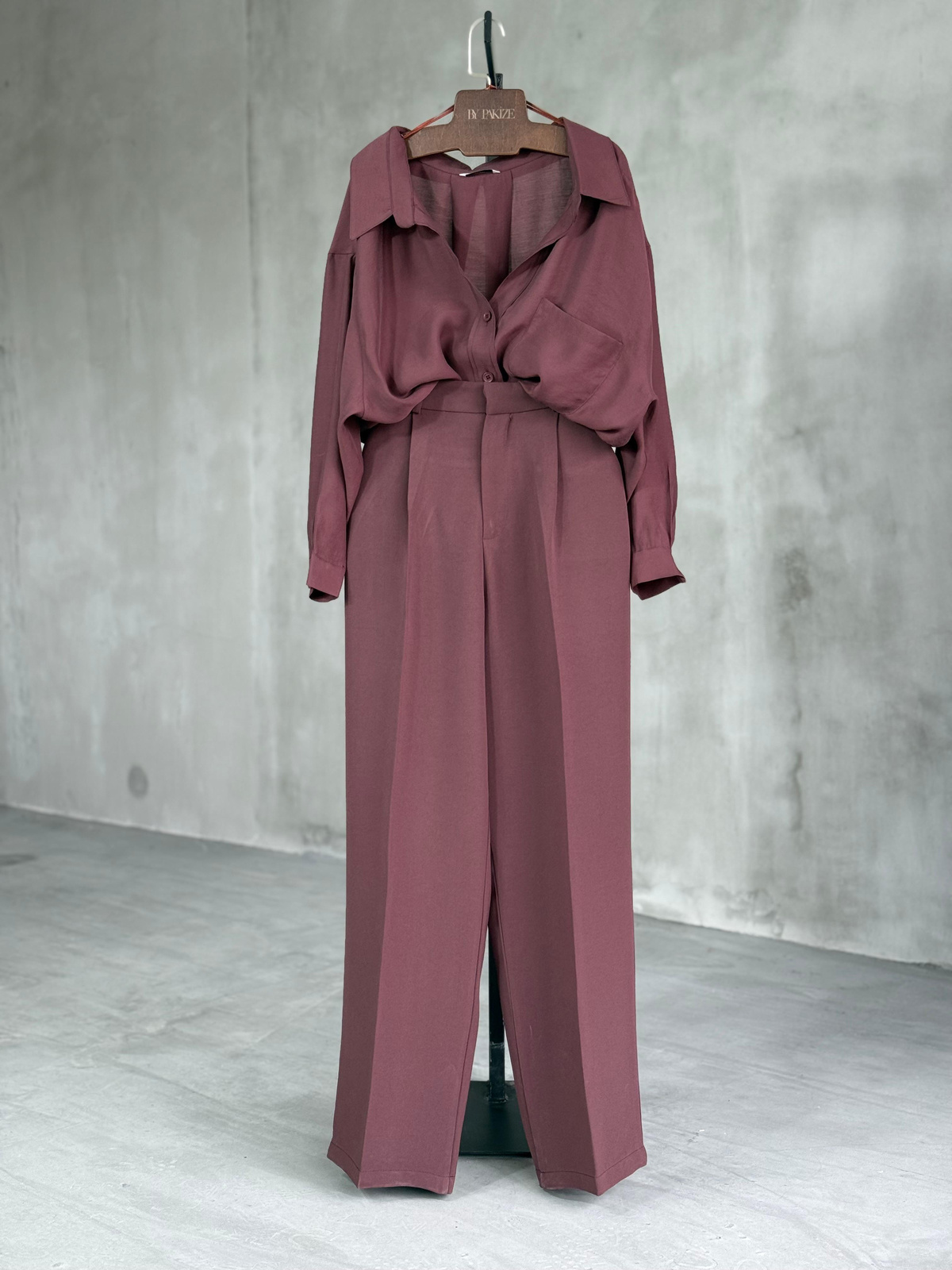 Premium Palazzo Pantolon (Bordo)