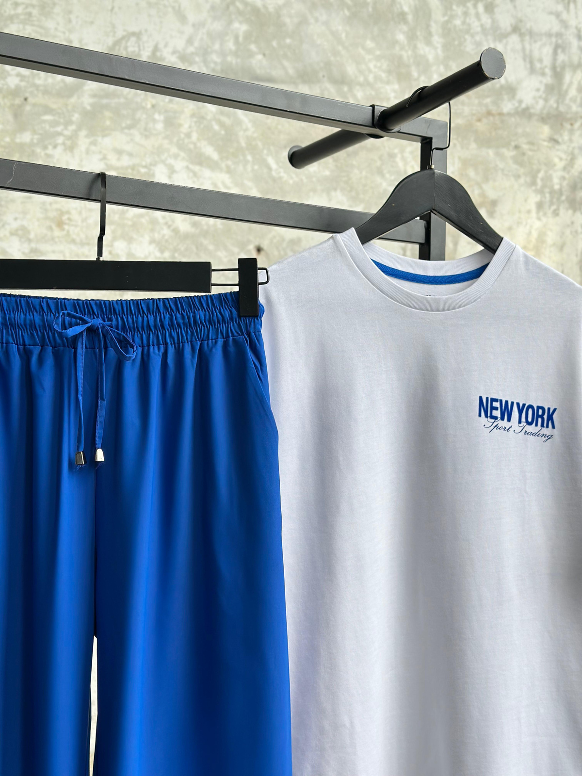 Saks Sırt Yazı Baskılı Oversize Tişört (Beyaz) 