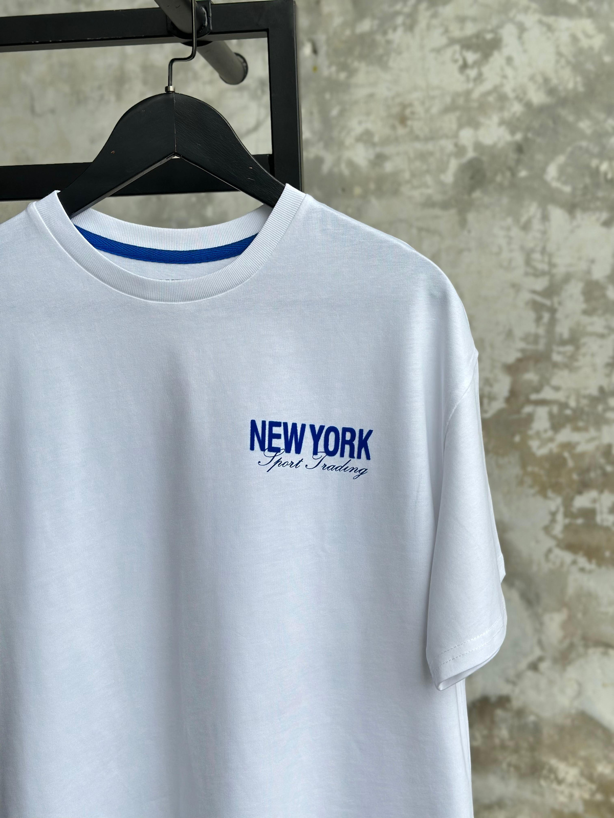 Saks Sırt Yazı Baskılı Oversize Tişört (Beyaz) 