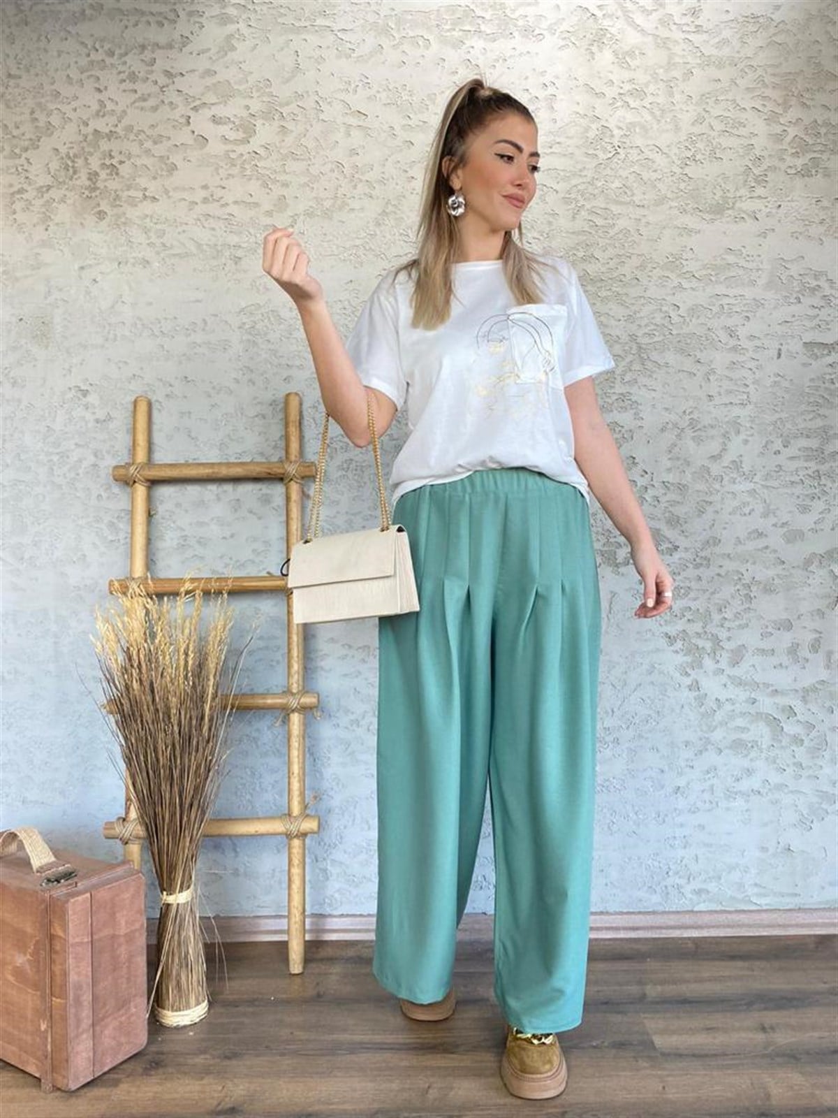 Salaş Etek Pantolon (Yeşil)