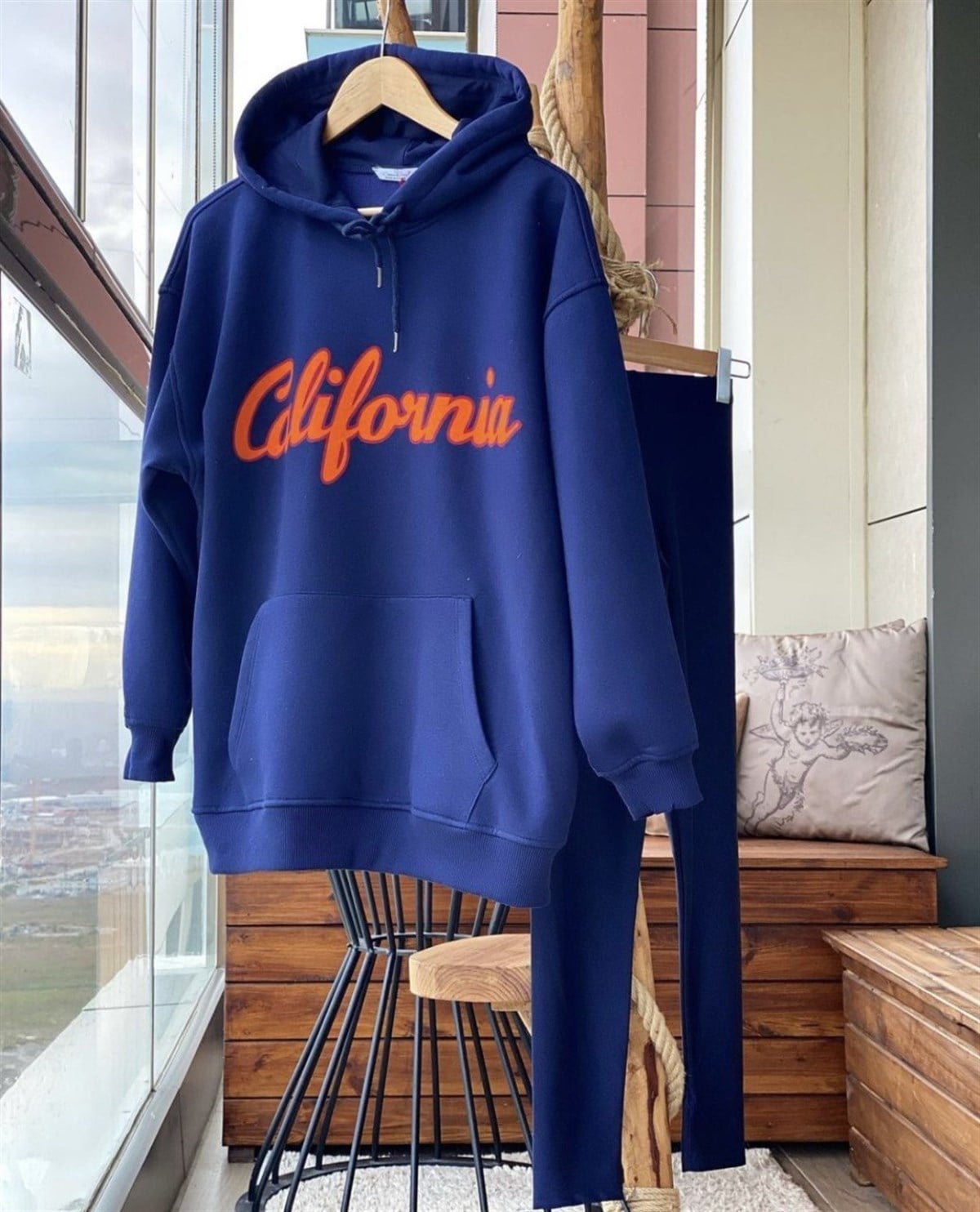 Salaş Üç İplik Kumaş Sweatshirt (LACİVERT)