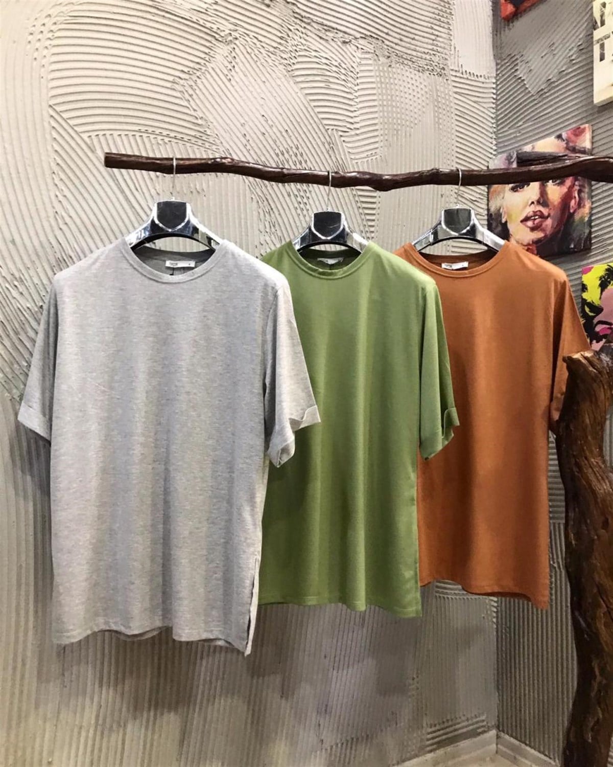Salaş Yandan Yırtmaçlı Tunik Basic Tshirt (GRİ& YEŞİL & SİYAH & BEYAZ  & TABA)