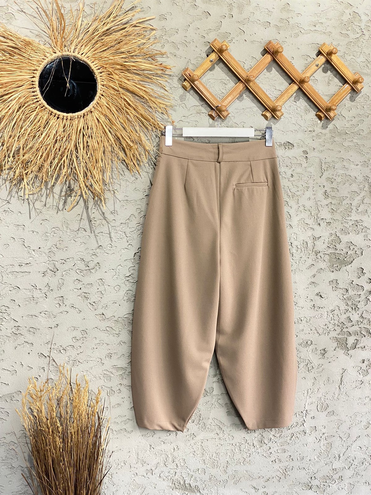 Şalvar Kesim Kumaş Pantolon (Bej)