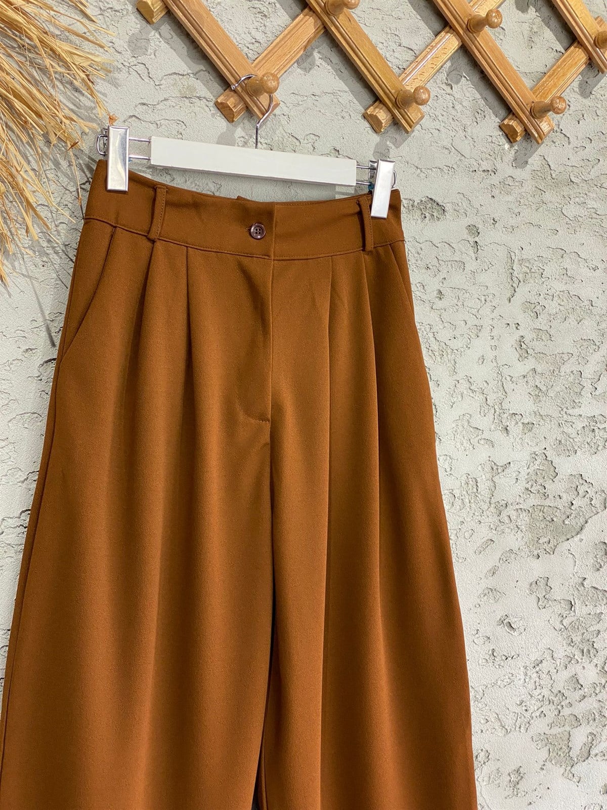 Şalvar Kesim Kumaş Pantolon (Kahve)