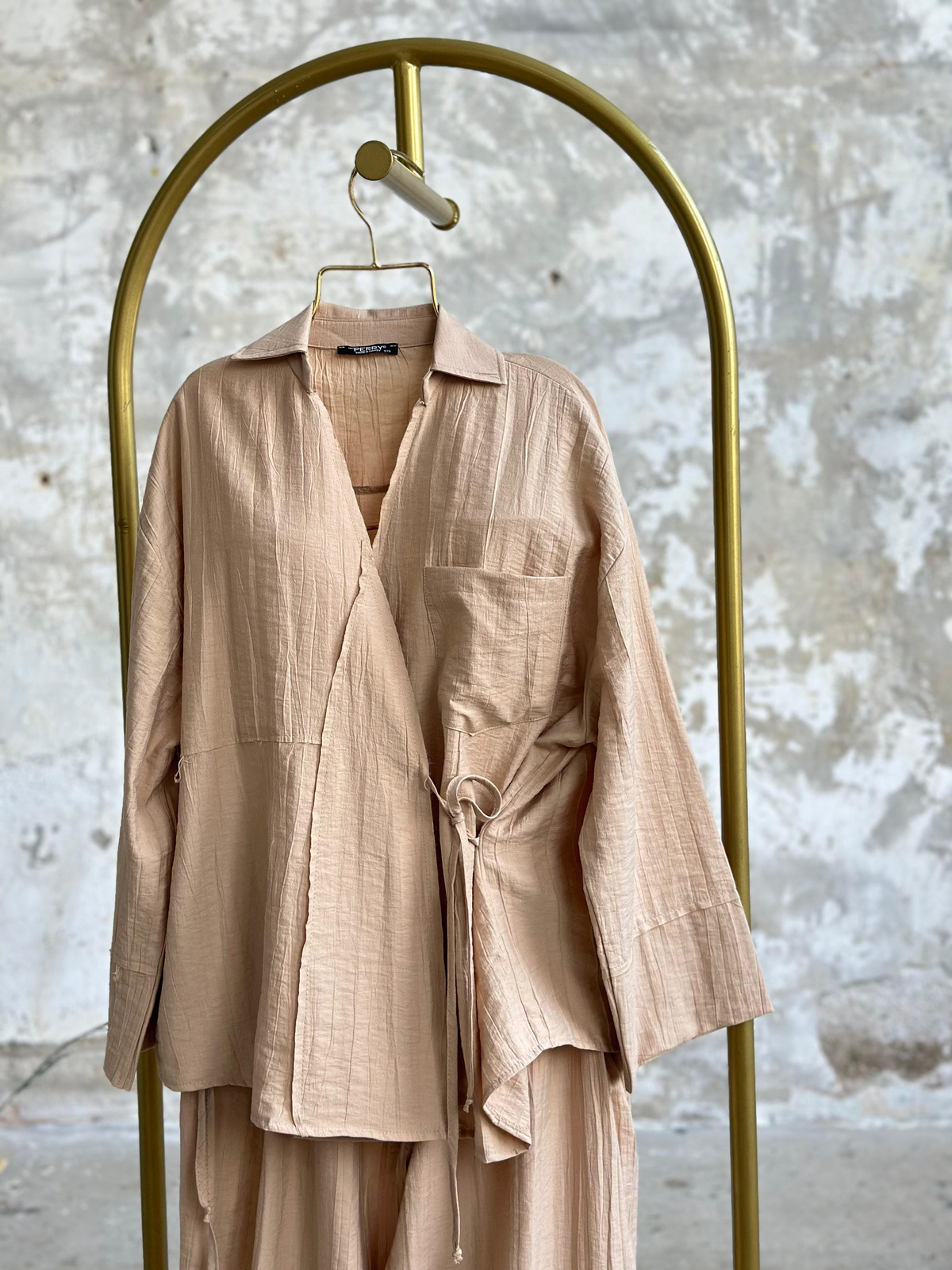 Şalvar Model Bambu Dokulu Coton Takım (Camel)