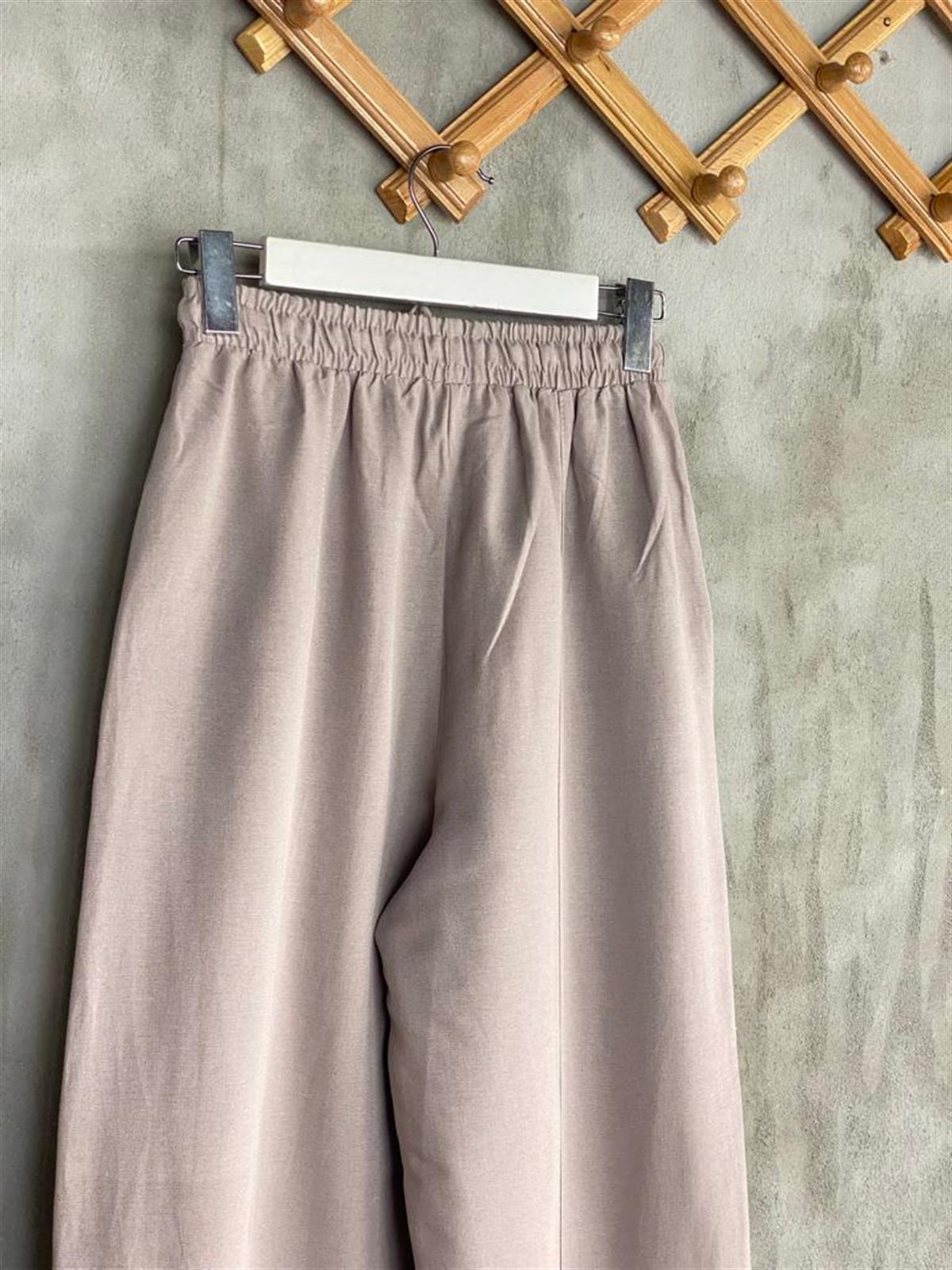 Şalvar Model Keten Pantolon (Kum Beji)
