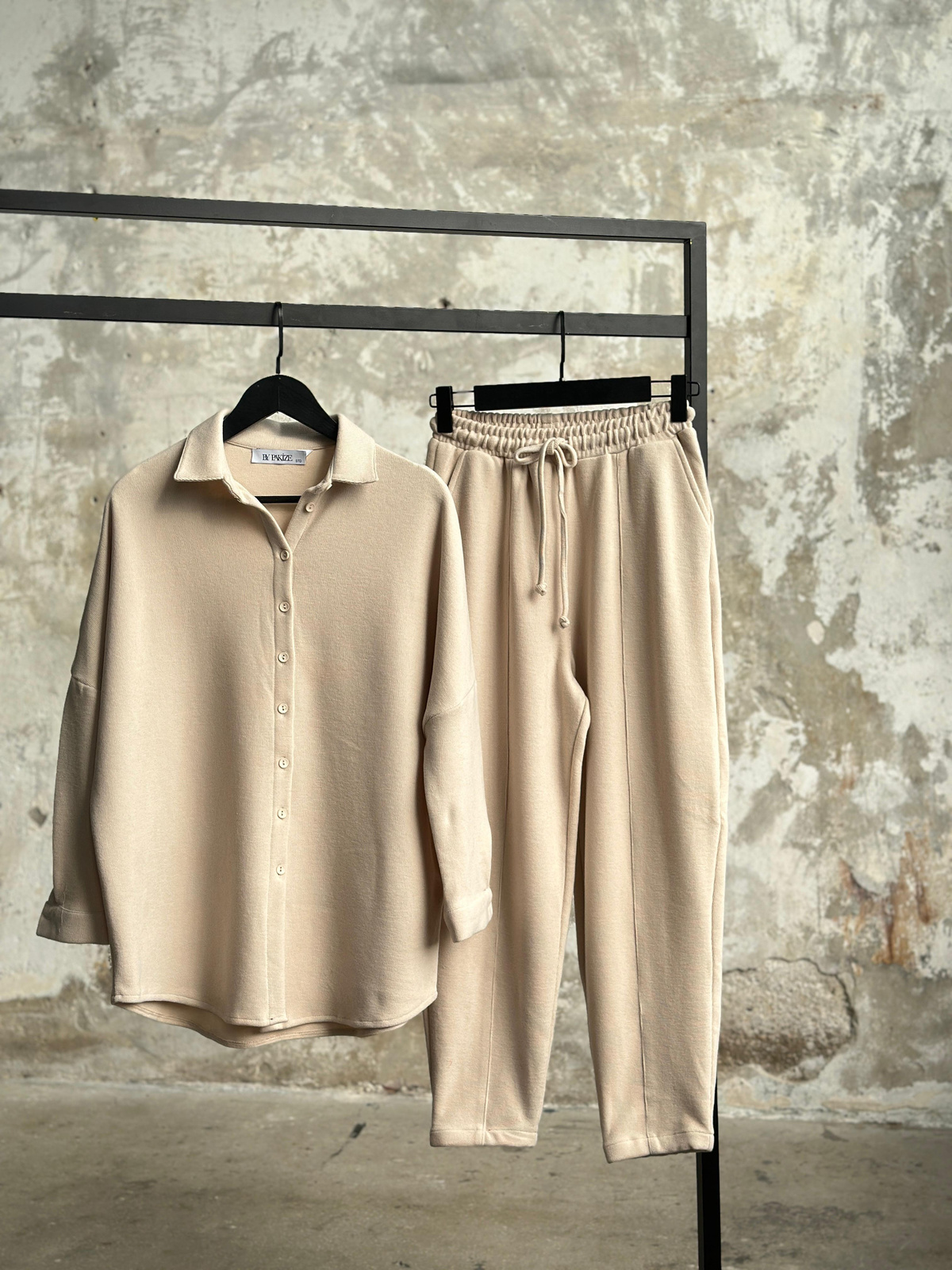 Selanik Kumaş Şalvar Model Takım (Bej)