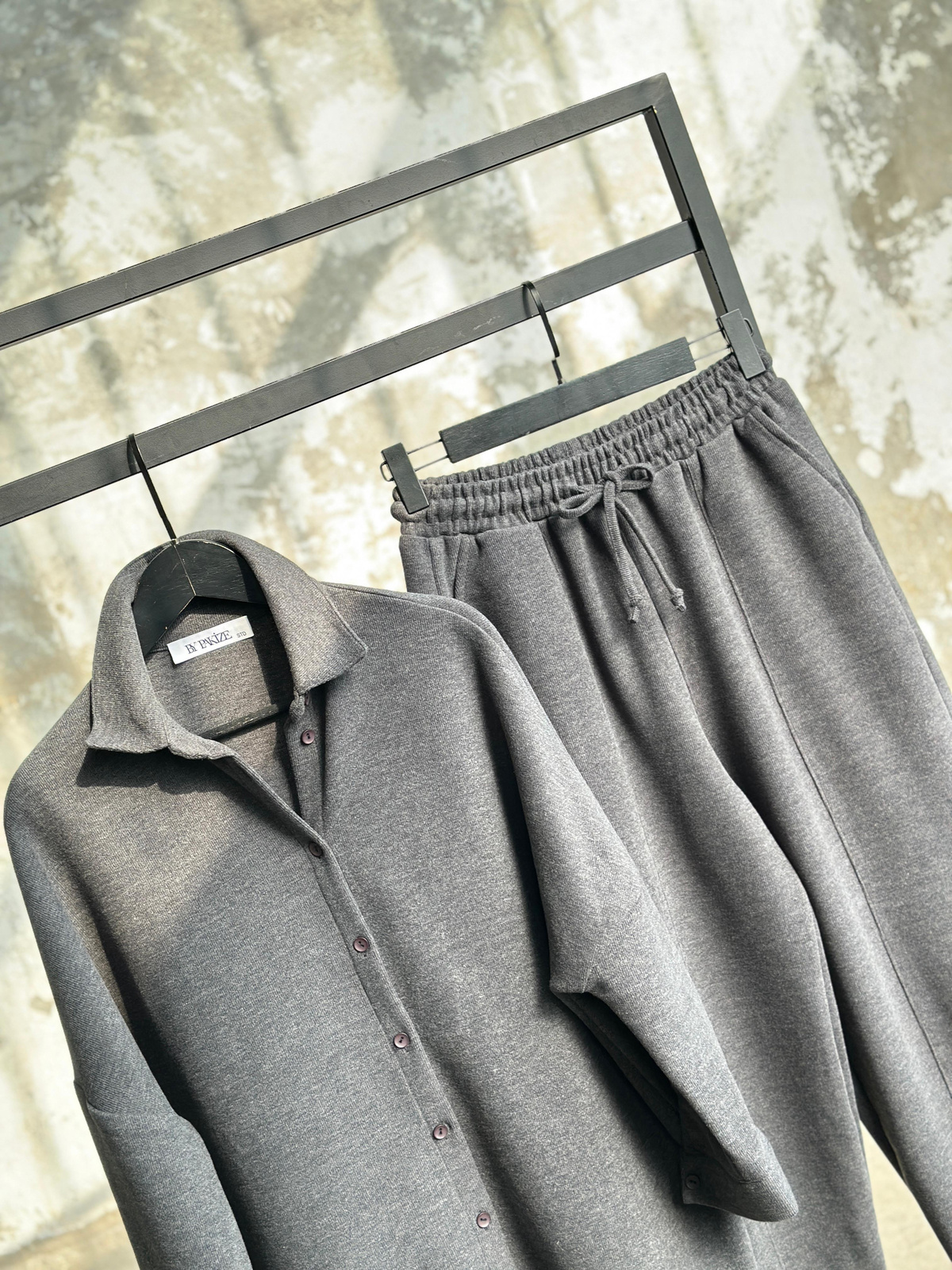 Selanik Kumaş Şalvar Model Takım (Gri)