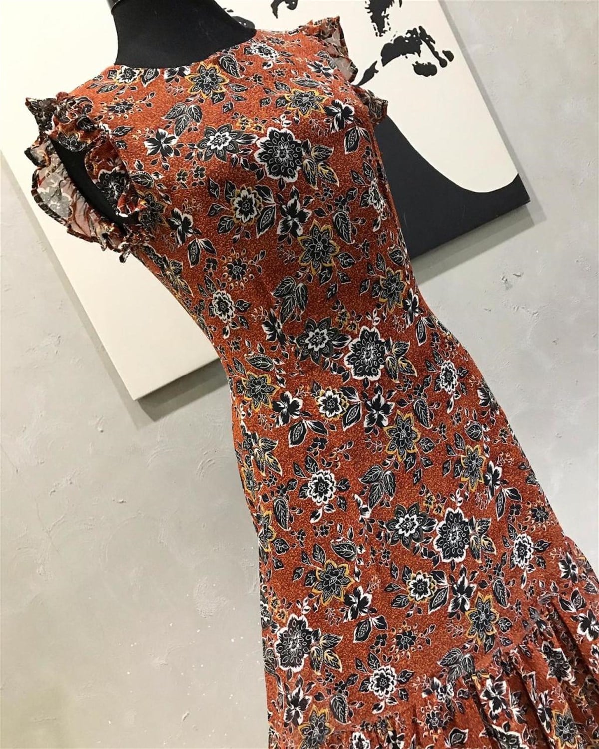 Şifon Kumaş Midi Boy Elbise