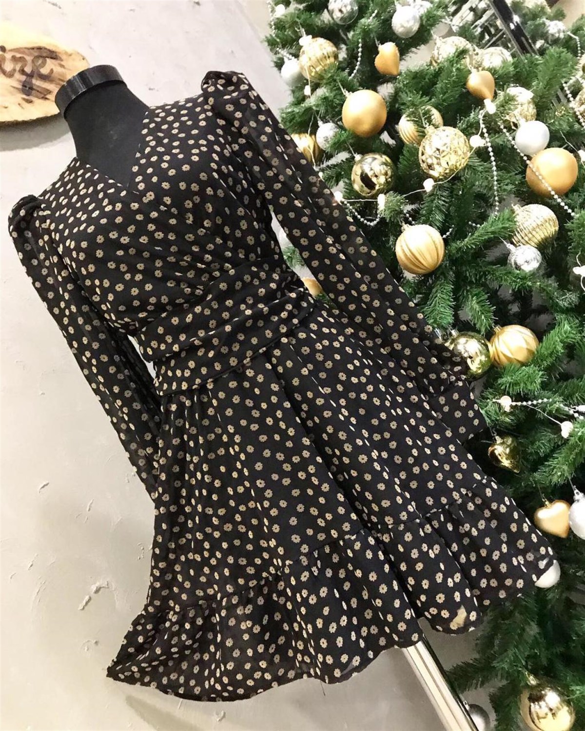 Şifon Kumaş Mini Elbise