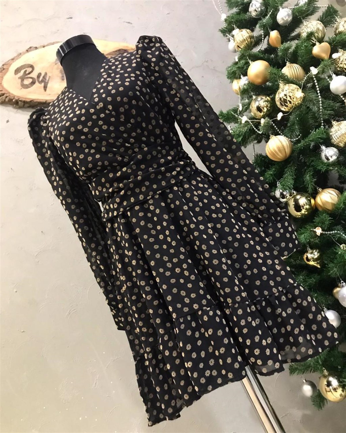 Şifon Kumaş Mini Elbise