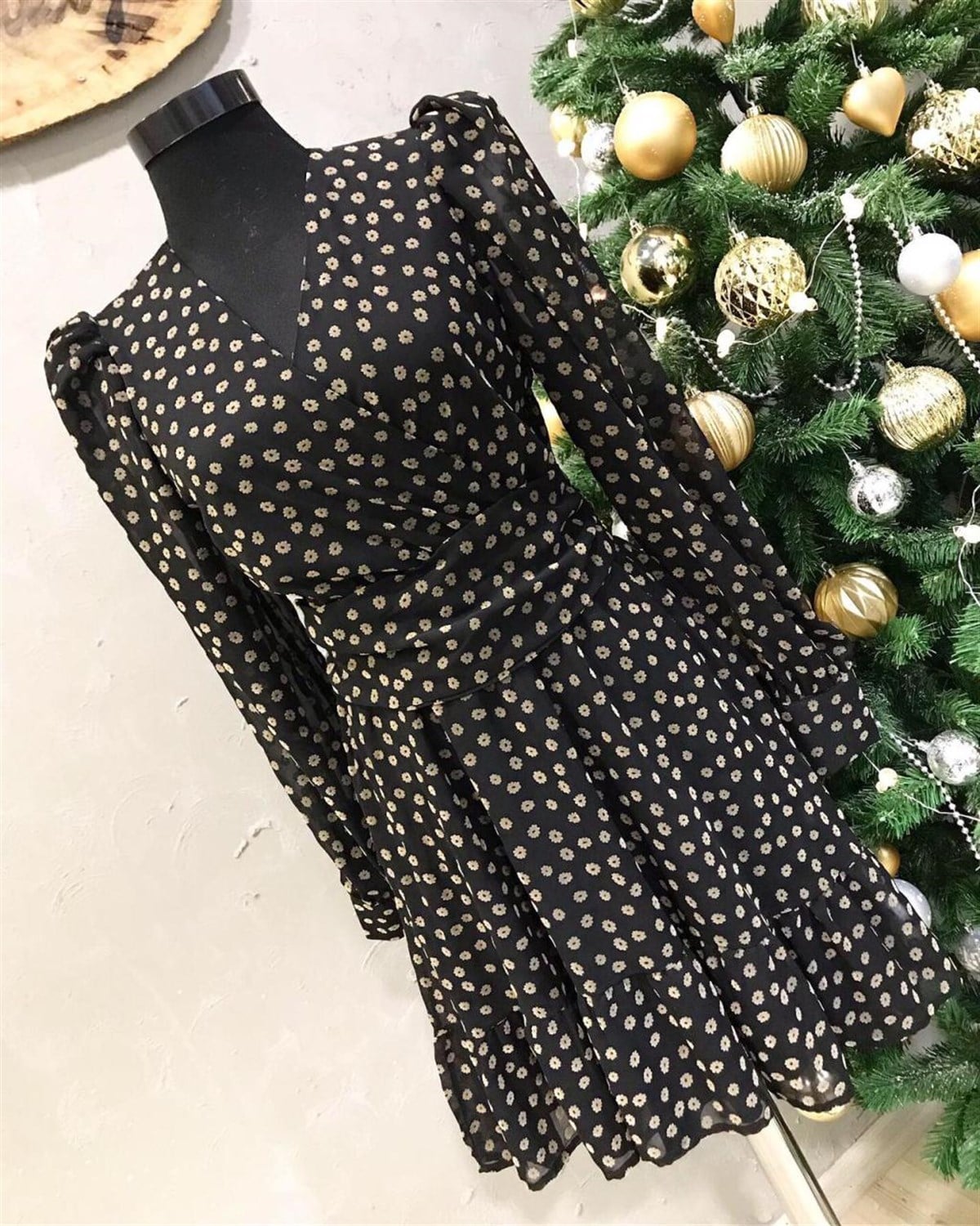 Şifon Kumaş Mini Elbise
