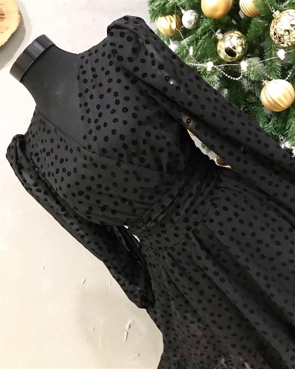 Şifon Kumaş Mini Elbise (SİYAH)