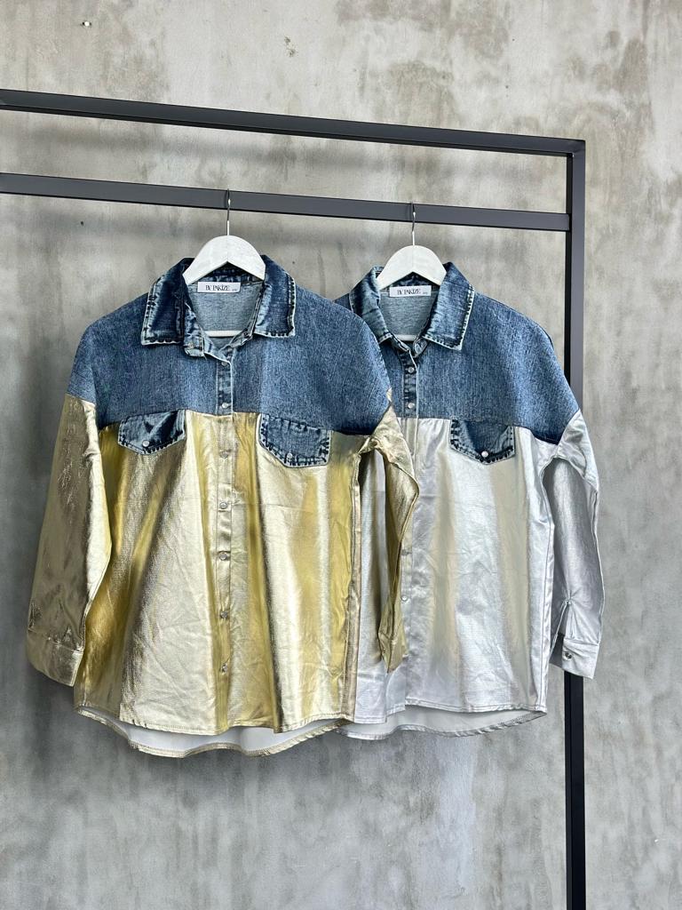 Silver Denim Gömlek Ceket (GÜMÜŞ)