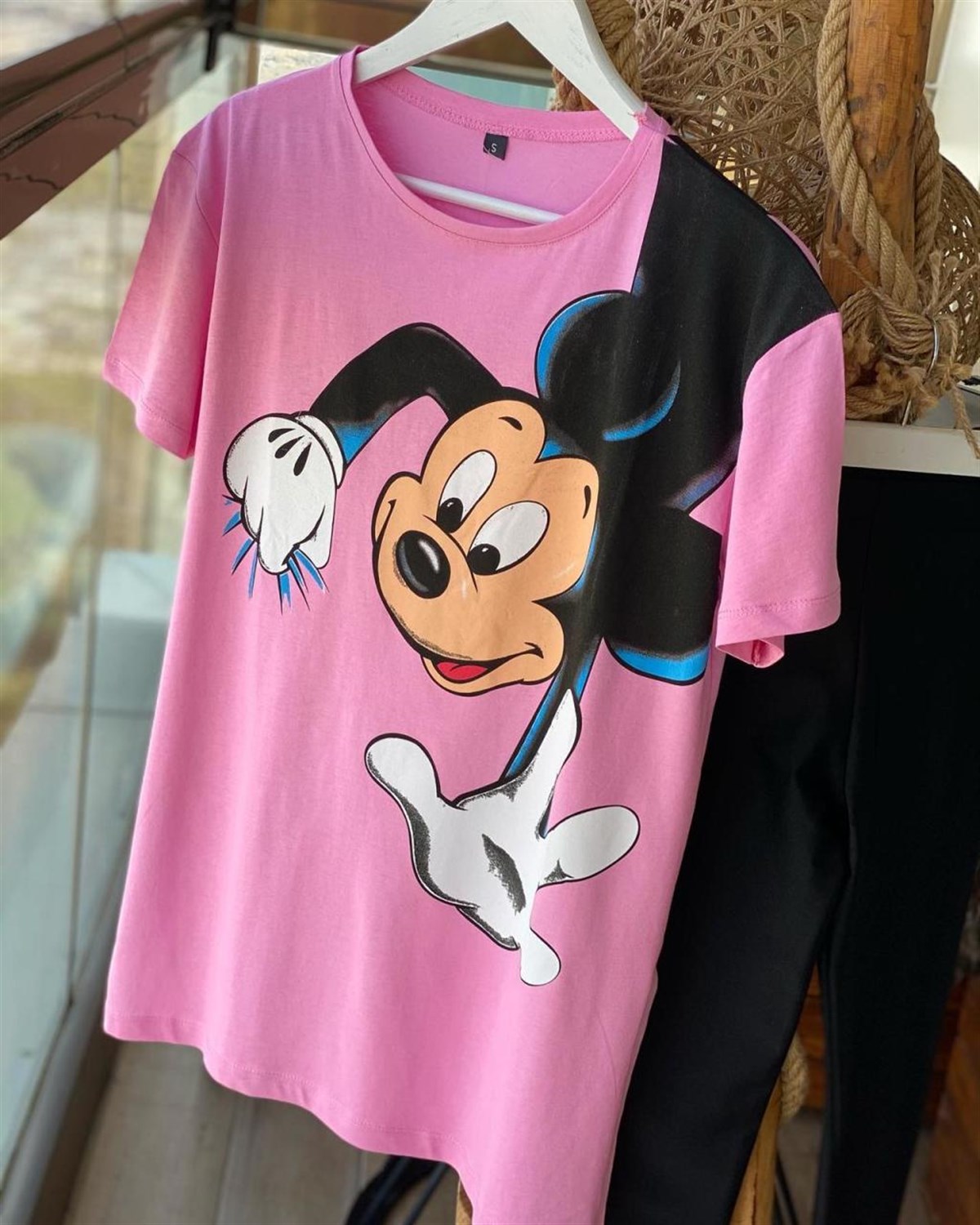 Sırt Detaylı Mickey Mouse Tshirt (PEMBE)