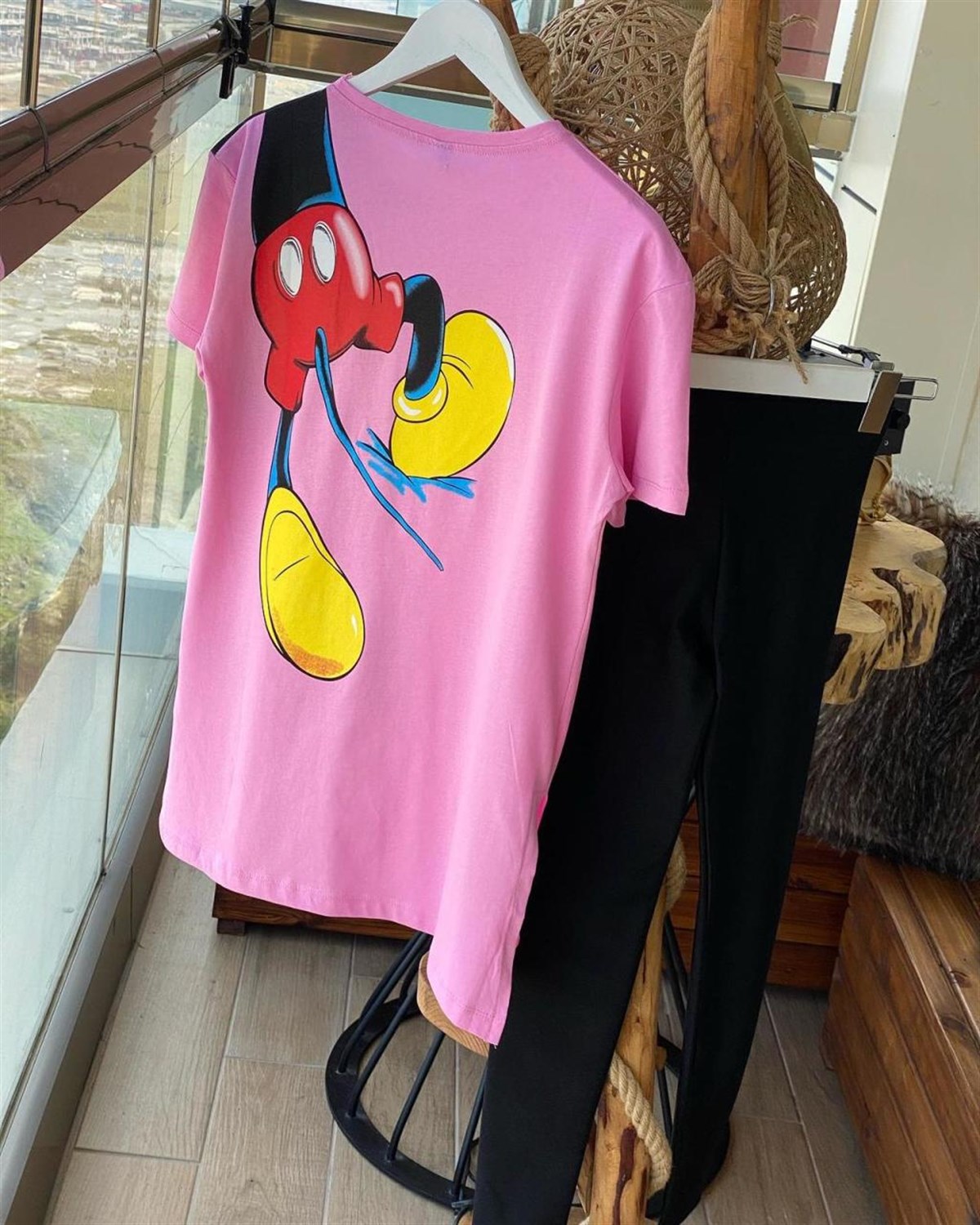 Sırt Detaylı Mickey Mouse Tshirt (PEMBE)