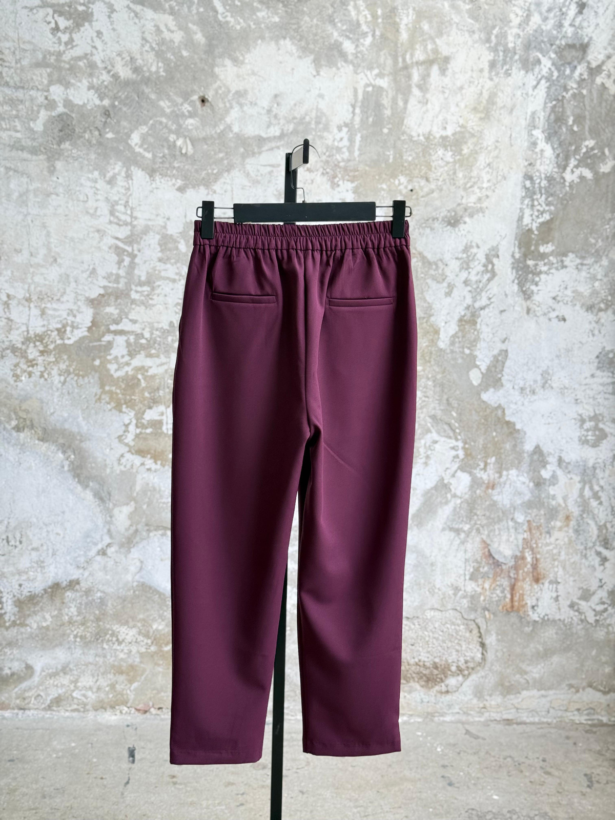 Sırt Lastik Detaylı Havuç Model Pantolon (Mürdüm)