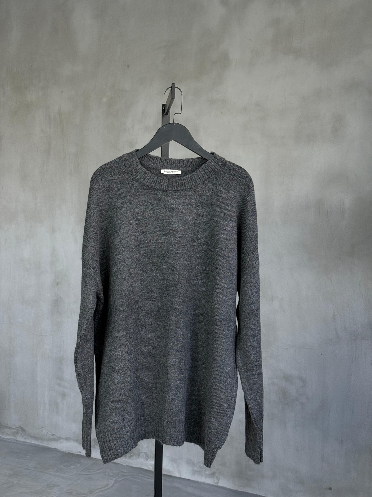 Sırt Yazı Detaylı Oversize Yumoş Tunik (Antrasit)