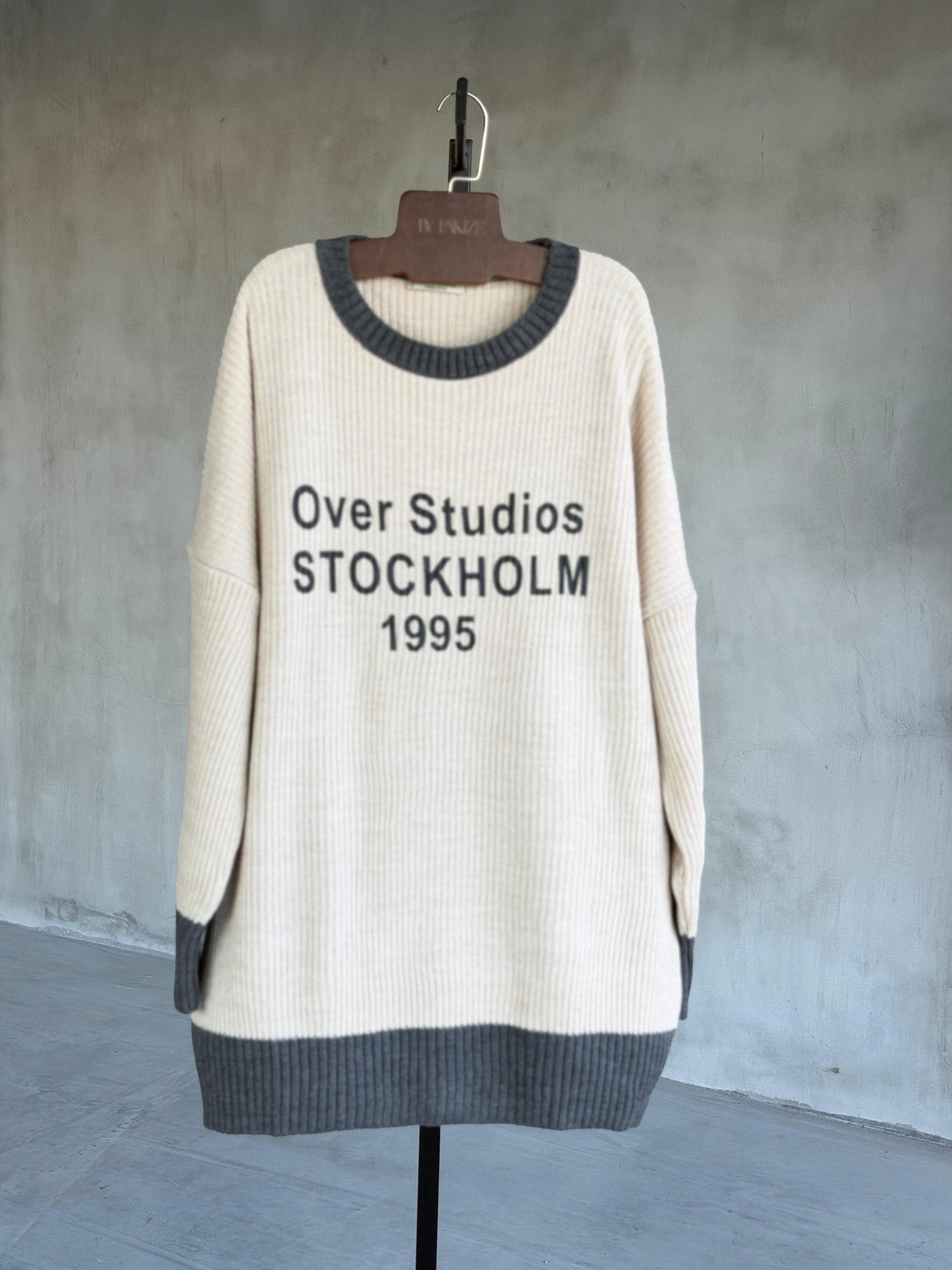 Stockholm Baskılı Ekstra Oversize Tunik Kazak