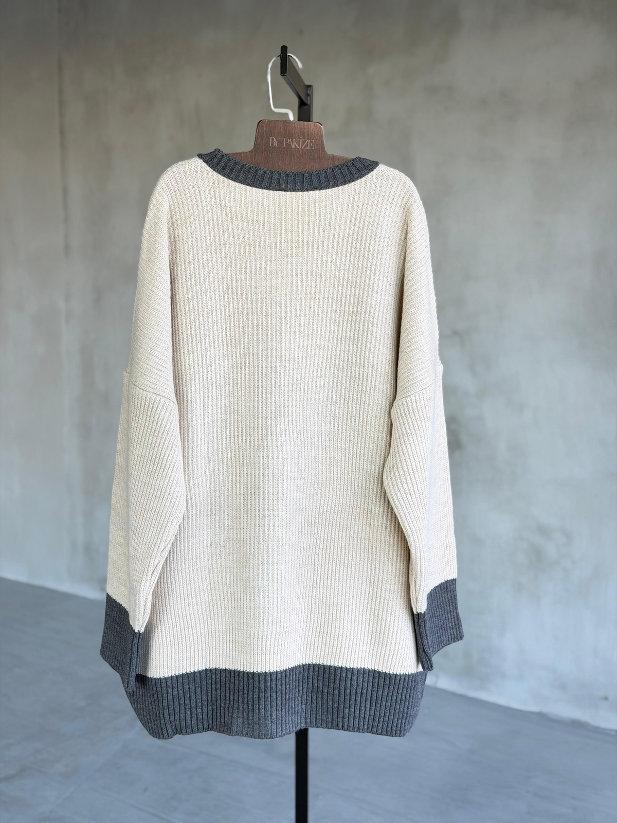 Stockholm Baskılı Ekstra Oversize Tunik Kazak