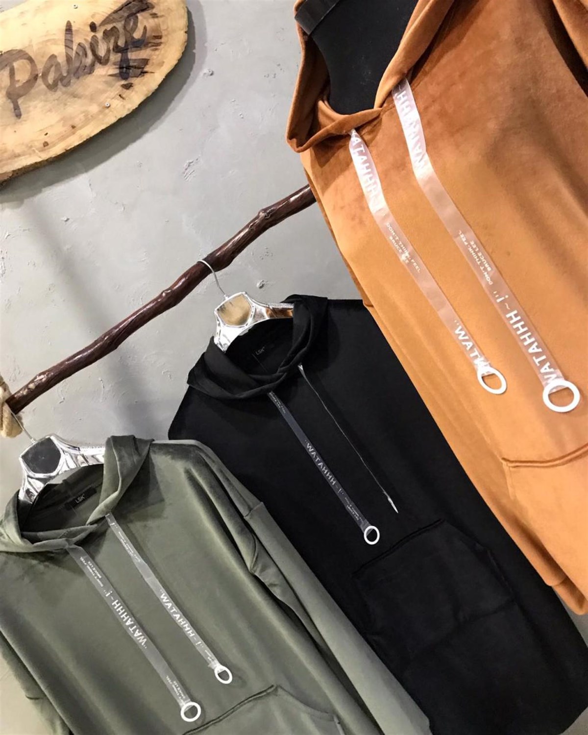 Süet Kadife Kumaş Tunik Elbise(SİYAH & HAKİ &TABA)
