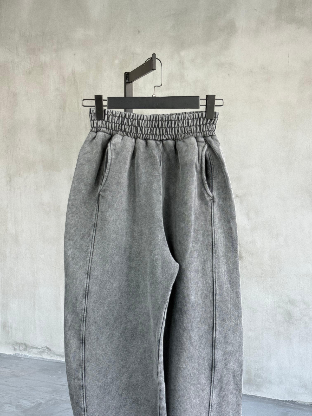 Taş Yıkama Overisize Pantolon (Antrasit)