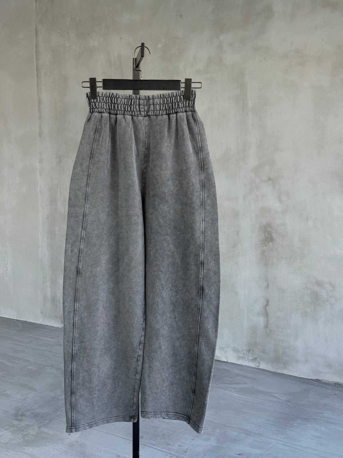 Taş Yıkama Overisize Pantolon (Antrasit)