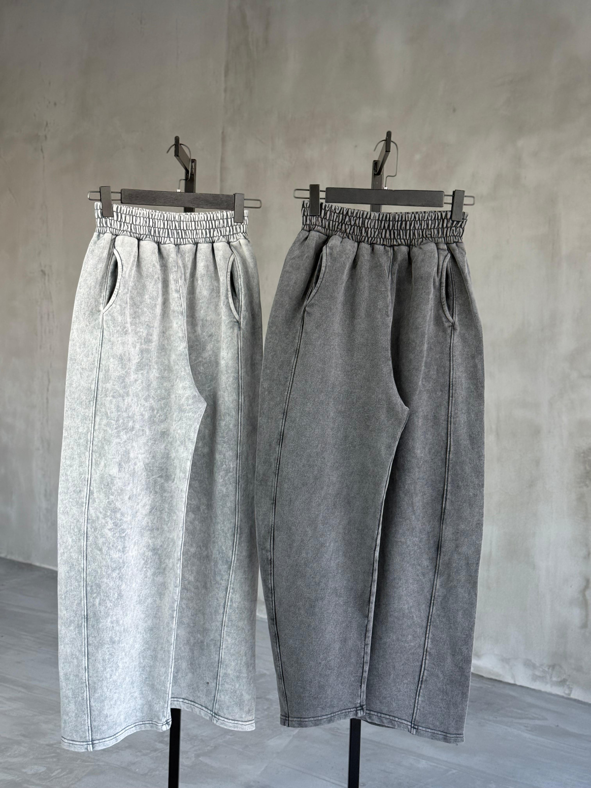 Taş Yıkama Overisize Pantolon (Antrasit)