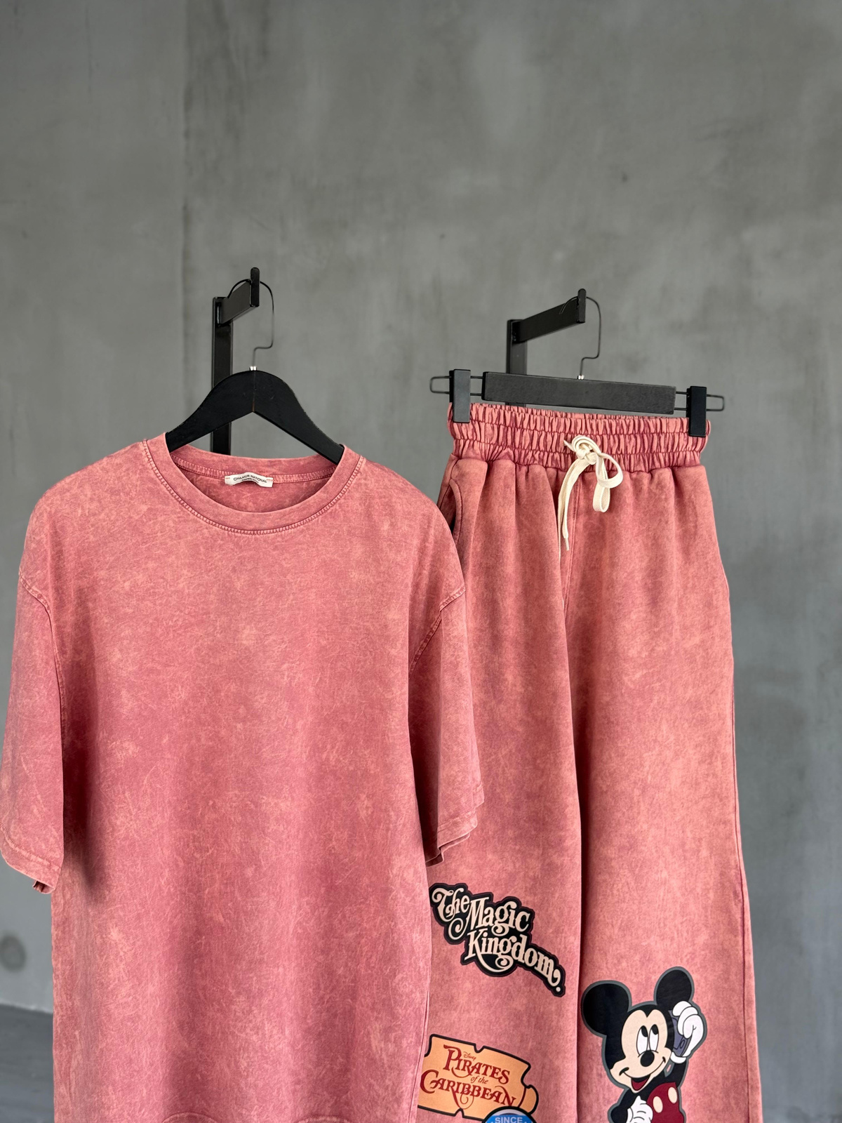 Taş Yıkama Oversize Dokuma Tshrt (Kremit)