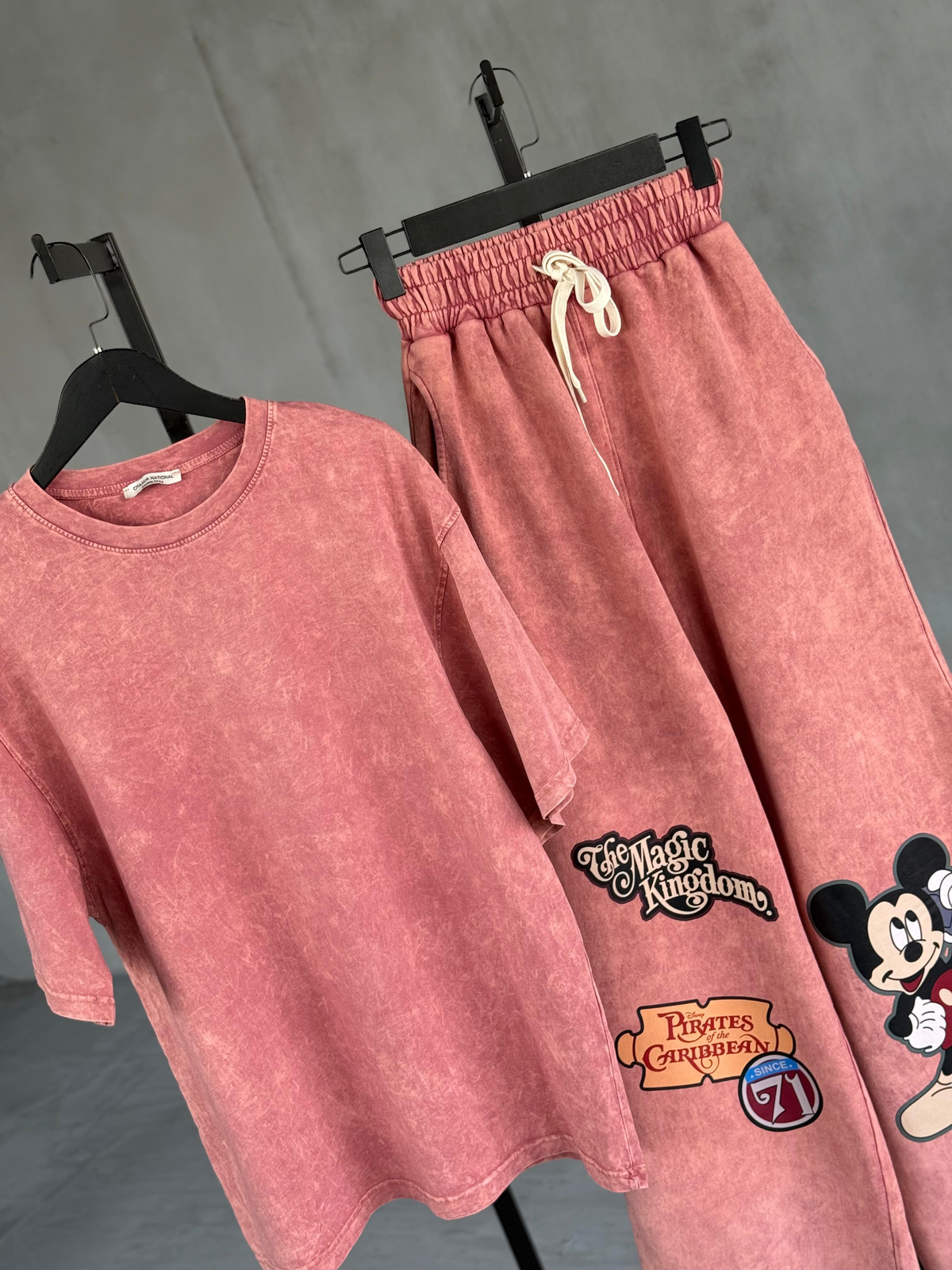 Taş Yıkama Oversize Dokuma Tshrt (Kremit)