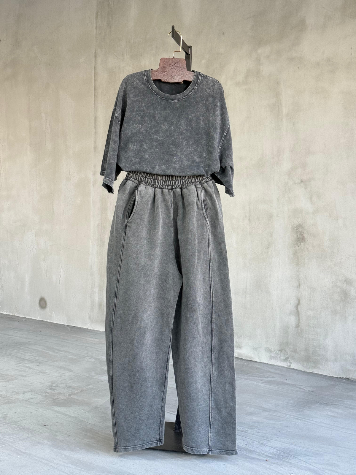 Taş Yıkama Şalvar Model Pantolon (Antrasit)