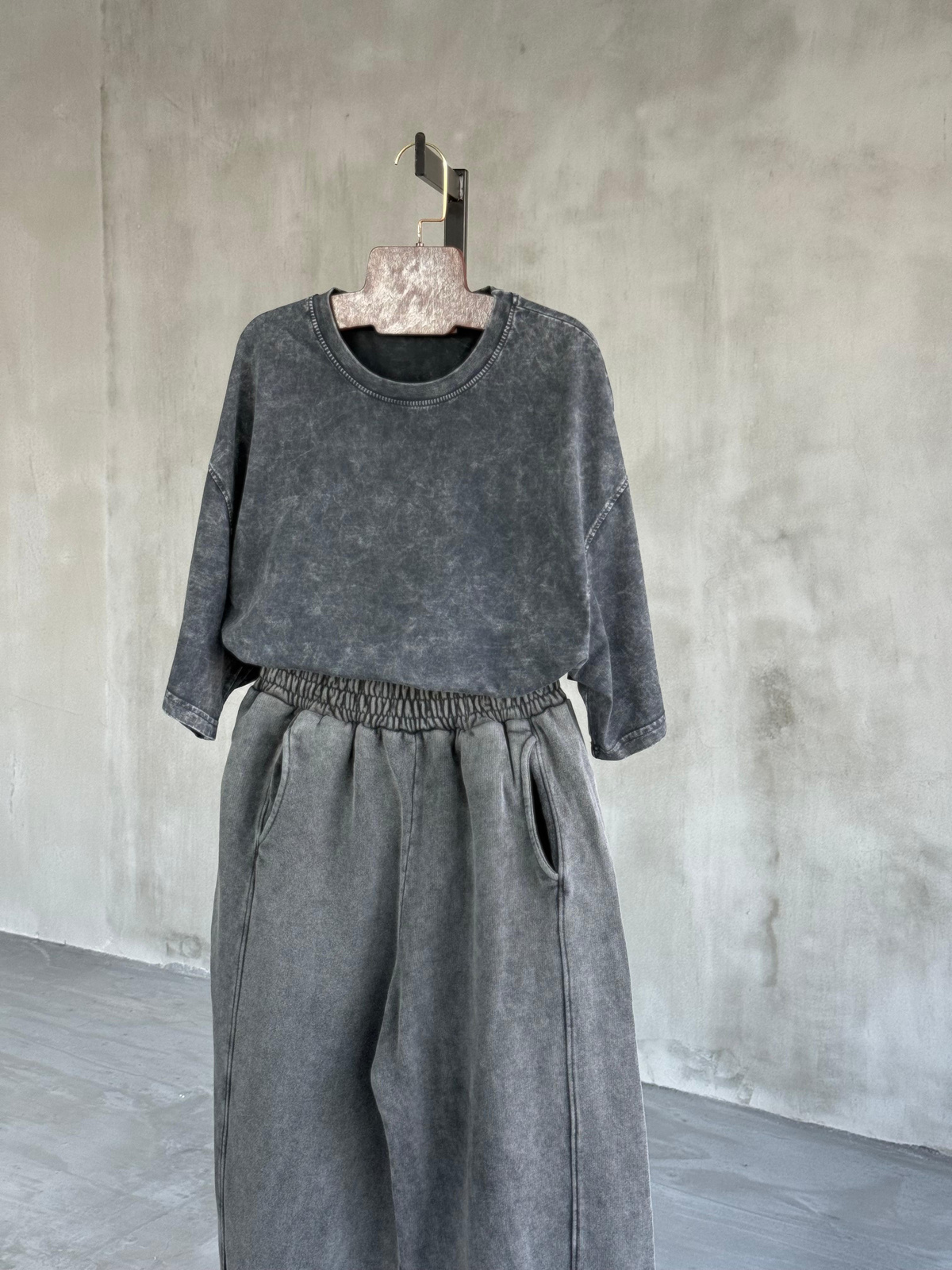 Taş Yıkama Şalvar Model Pantolon (Antrasit)