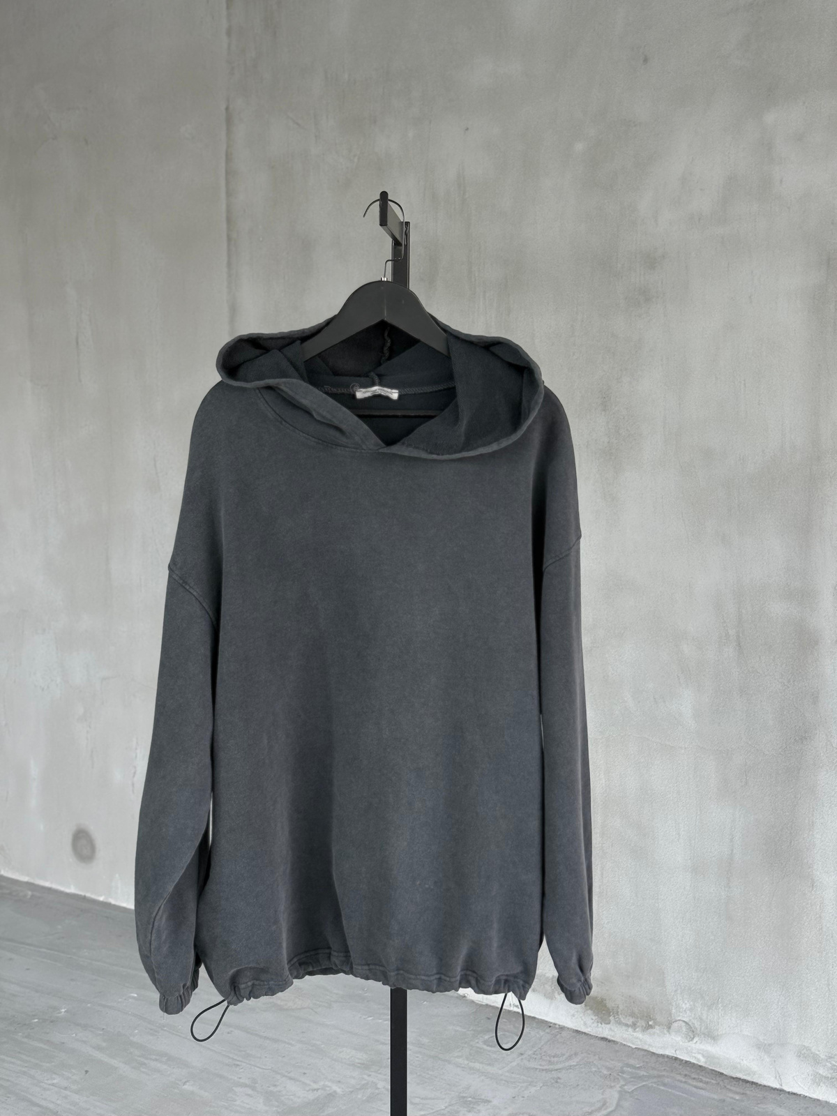 Taş Yıkamalı Büzgü Detay Oversize Sweat (Antrasit)