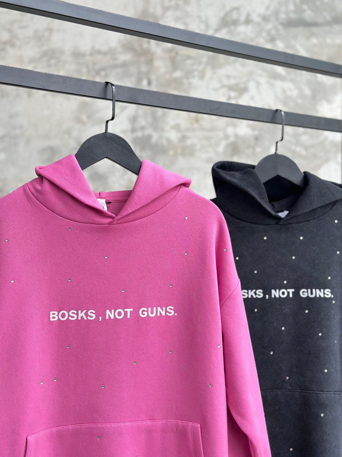 Taş Yıkamalı Kristal Taş İşçilikli Yazı Baskılı Sweat (Antrasit)