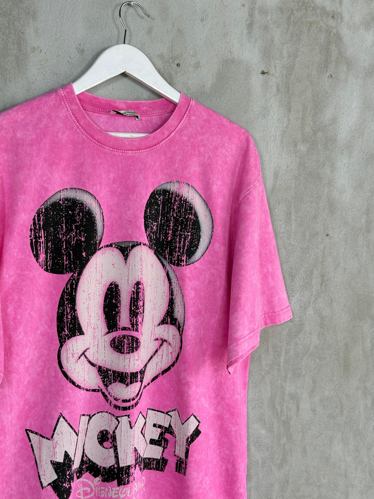Taş Yıkamalı Oversize Dokuma Tişört (Pembe)
