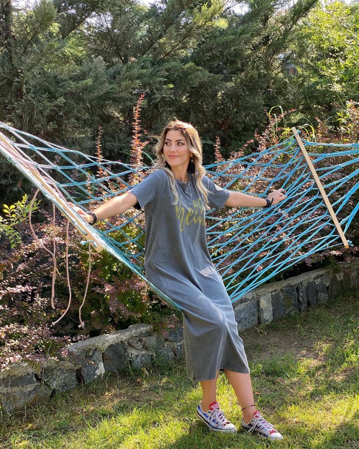 Taş Yıkamalı Oversize Kesim Penye Elbise