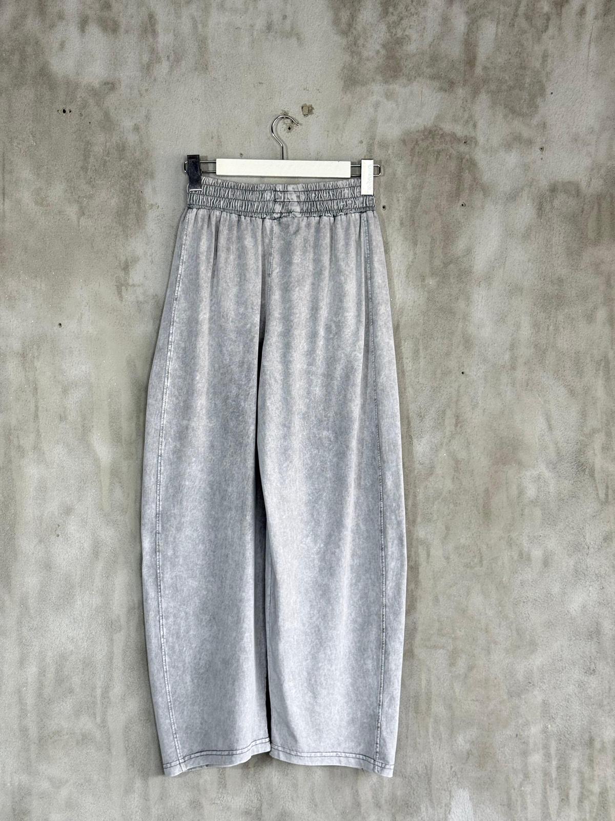 Taş Yıkamalı Şalvar Model Takım (Gri)
