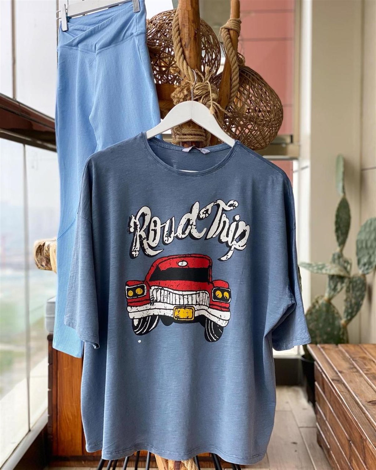 Taş Yıkamalı Tshirt (İNDİGO)