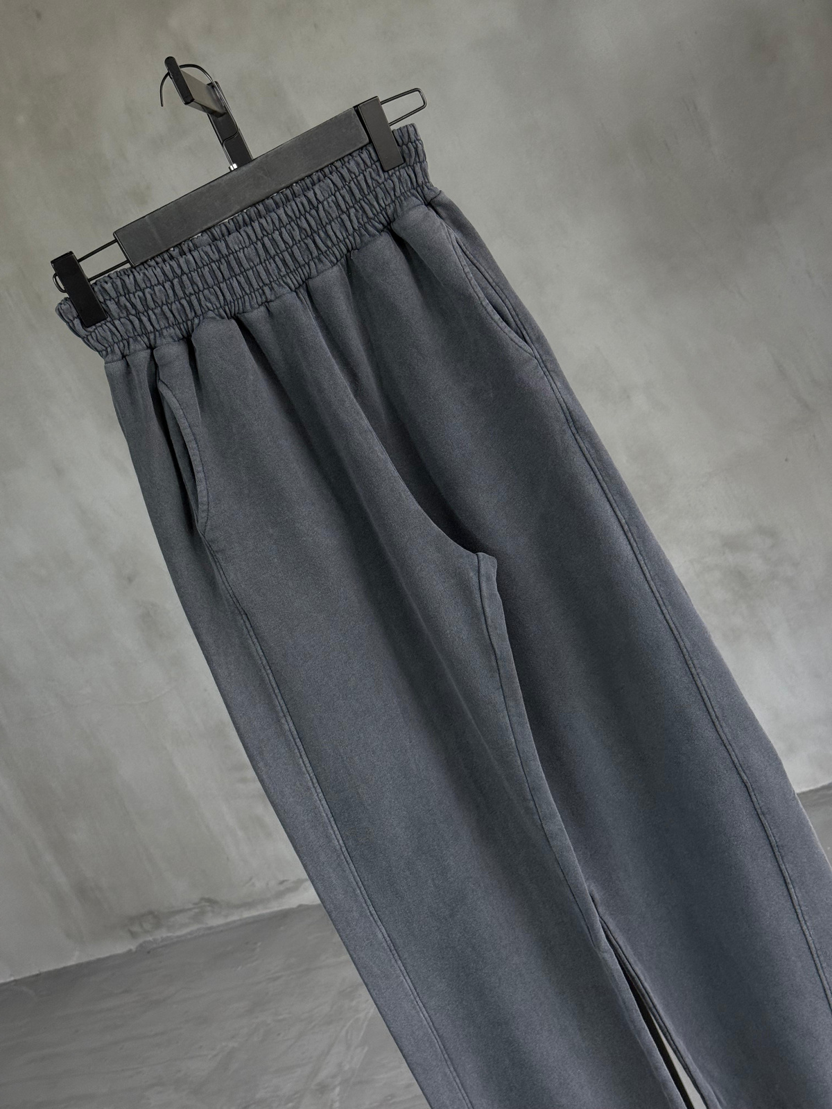 Taş Yıkamalı Yarım Fermuarlı Sweat & Pantolon Takım (Gri)