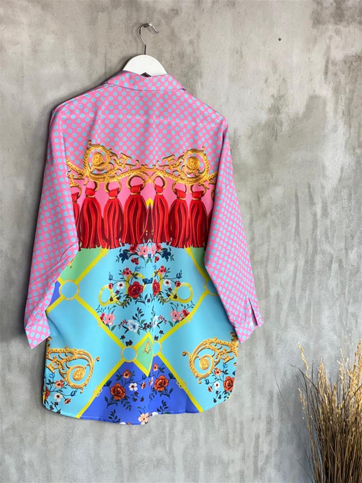 Tasarım Desen Tunik Gömlek (Karışık Renk)