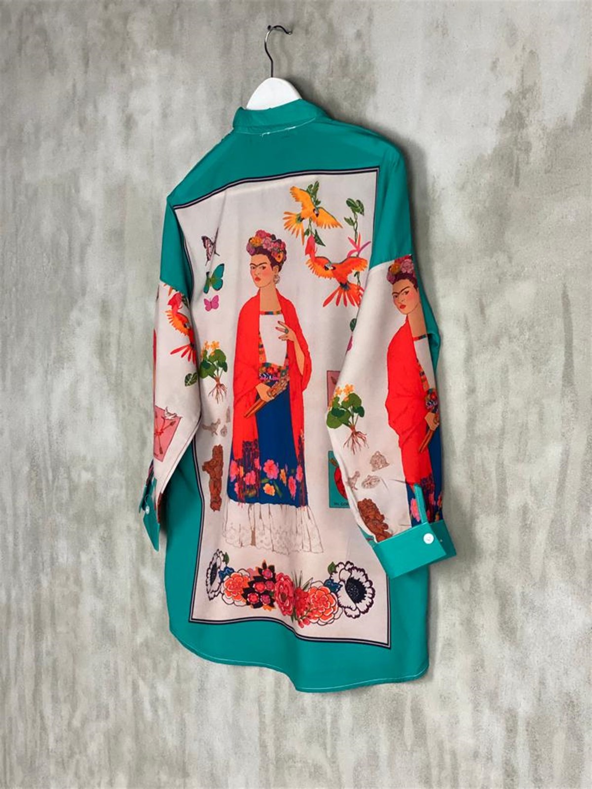 Tasarım Desen Tunik Gömlek (Zümrüt Yeşili)