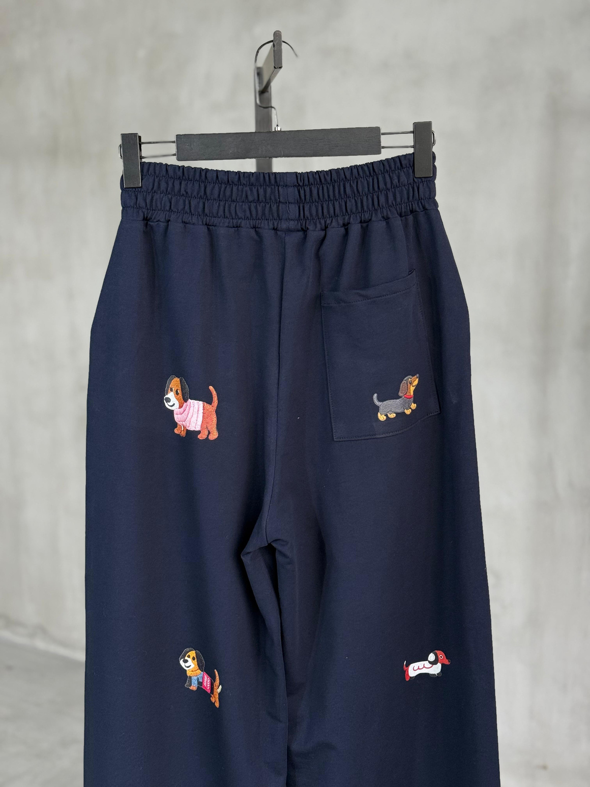 Tasarım Köpek Desenli Premium Pantolon (Lacivert)