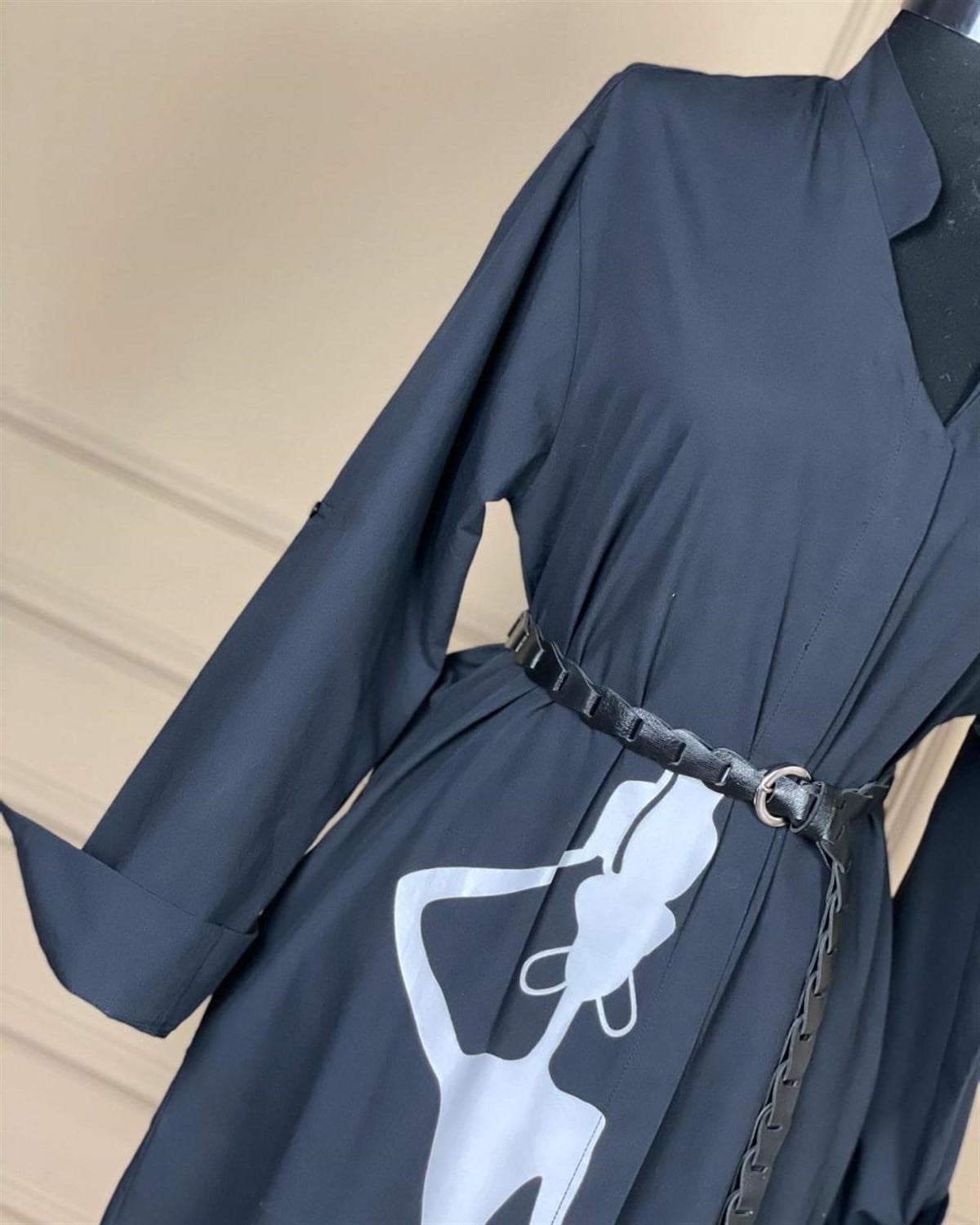 Tasarım Model Gömlek Elbise (SİYAH)